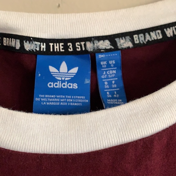 Burgundy Adidas T-Shirt - Picture 2 of 2